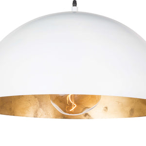 Regina Andrew Large Dome Pendant with Gold Leaf Interior – White