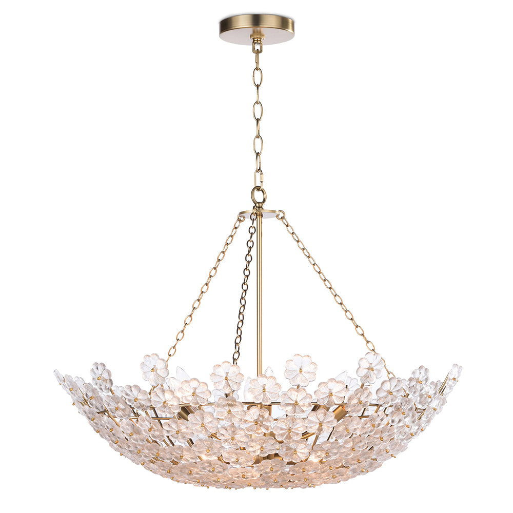 Regina Andrew Crystal Flowers Bowl Chandelier – Natural Brass
