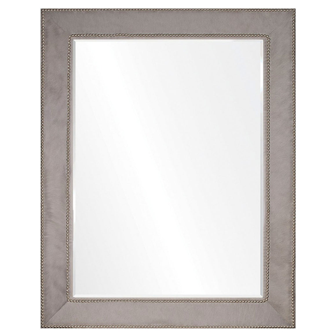 Grey Hide & Silver Nailhead Mirror - Available in 4 Sizes