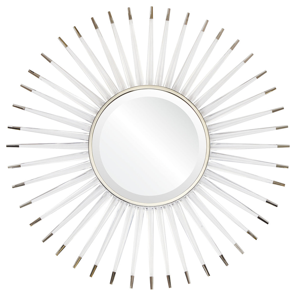 Acrylic Sunburst Mirror – Silver Accents