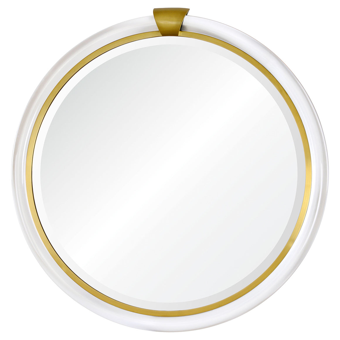 Round Acrylic Mirror – Brass Accents