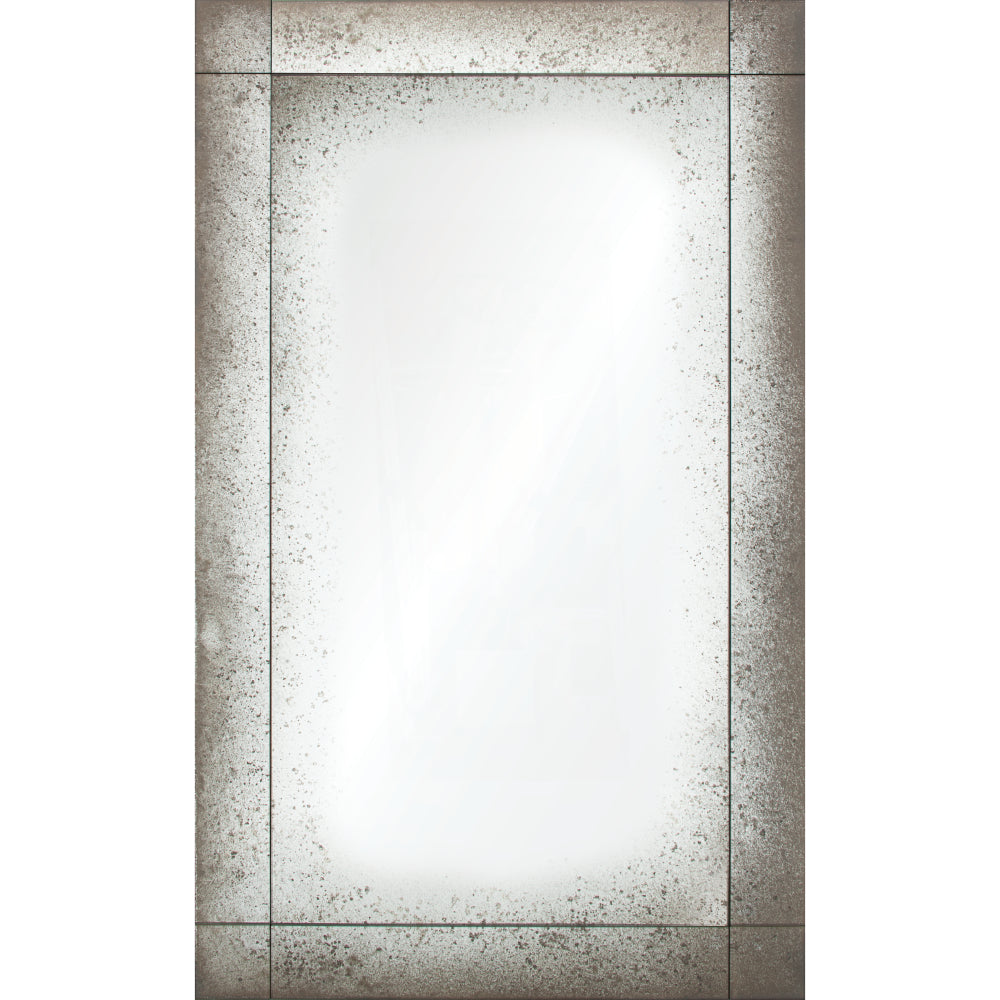 Antiqued Frameless Panel Mirror