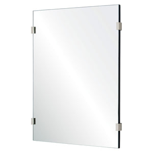 Frameless Mirror with Hardware Detail - Available in 3 Finishes and 2 Sizes