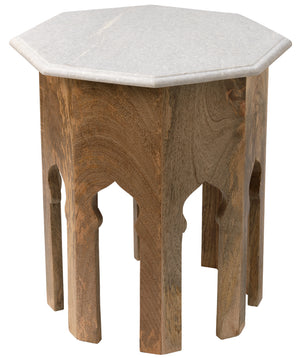 Atlas Side Table in White Marble