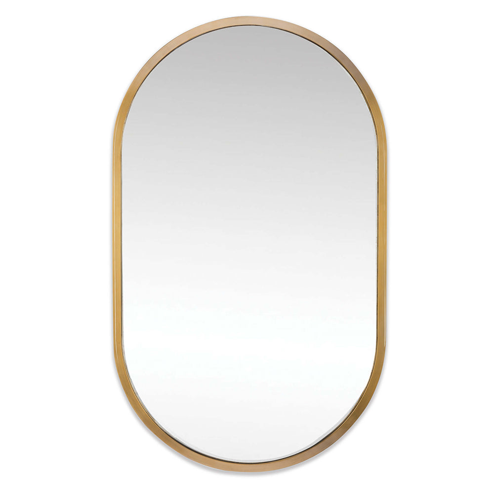 Regina Andrew Large Oval Wall Mirror – Natural Brass