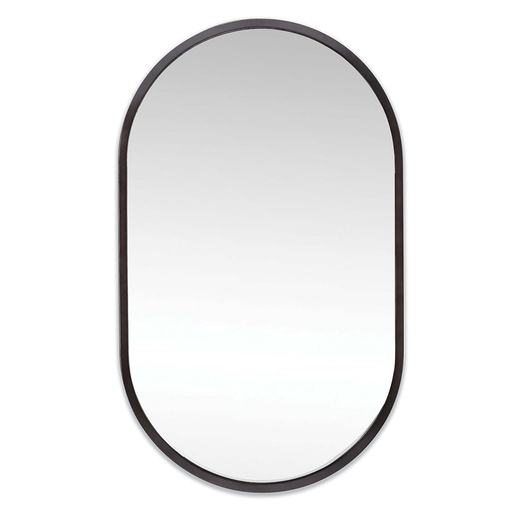 Regina Andrew Large Oval Wall Mirror – Blackened Steel