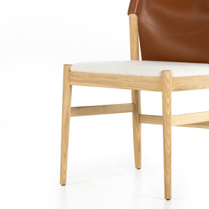 Lulu Armless Dining Chair - Saddle Leather
