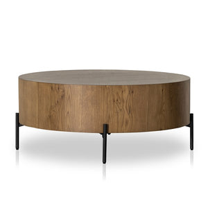Eaton Drum Coffee Table-Amber Oak Resin