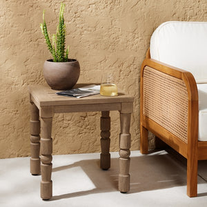 Waller Outdoor End Table-Washed Brown