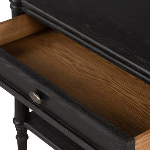 Toulouse Nightstand-Distressed Black