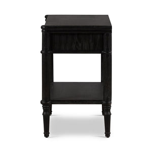 Toulouse Nightstand-Distressed Black