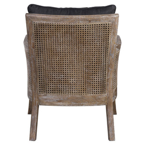 Cane Sided Arm Chair with Cushions