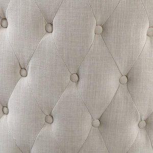 Tufted Linen Wingback Chair with Nailhead Trim - Cream