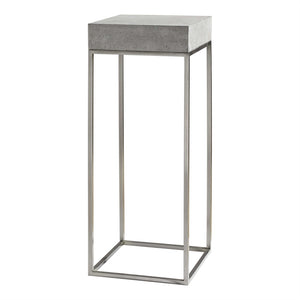 Industrial Concrete & Stainless Steel Plant Stand/Accent Table