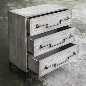 Three-Drawer Ivory Wood Accent Chest