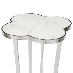 Regina Andrew Clover Table with Marble Top - Polished Nickel