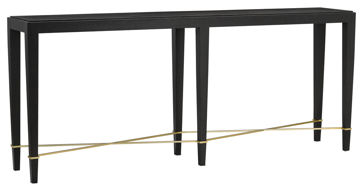 Currey and Company Verona Black Console Table
