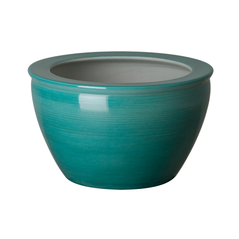 Ceramic Cachepot - Peacock Green