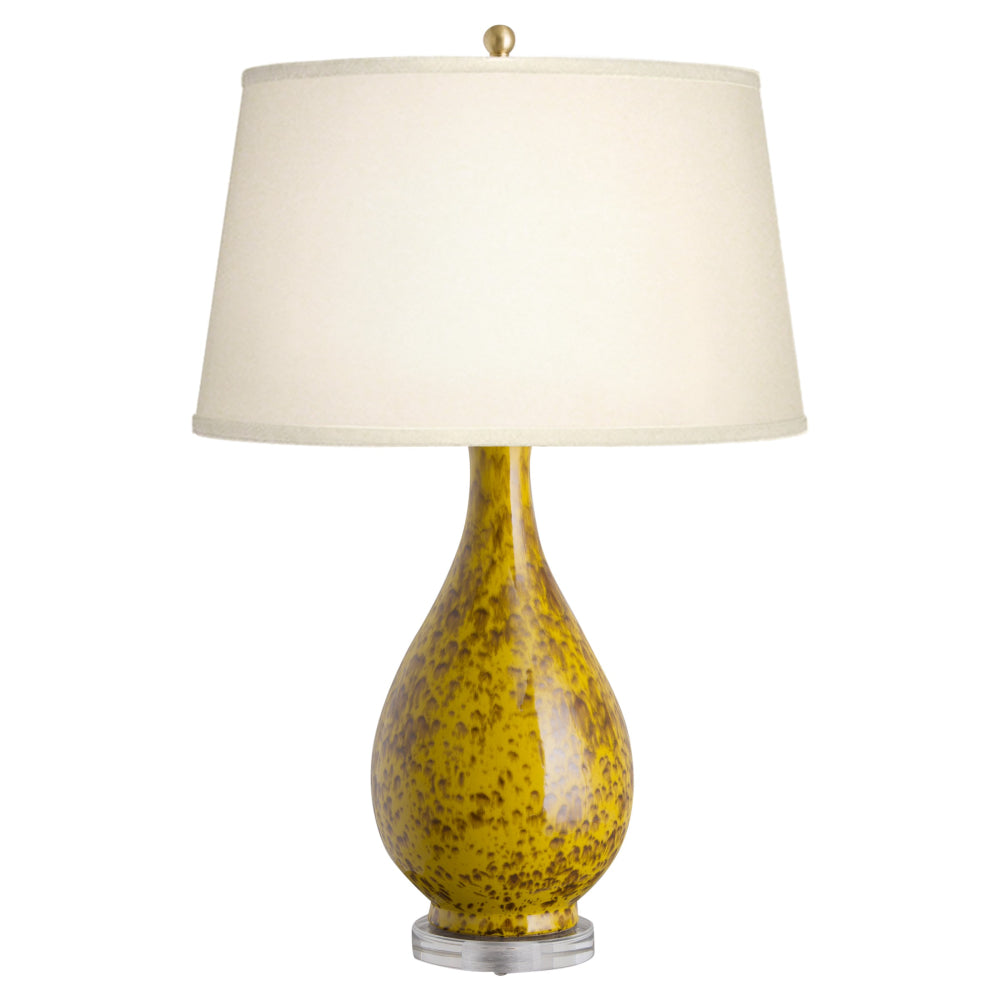 Tall Neck Vase Ceramic Table Lamp – Honey Splash Glaze