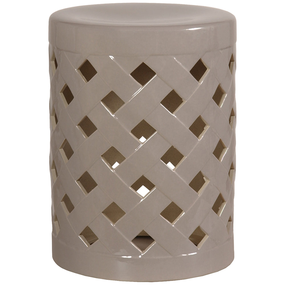 Criss Cross Garden Stool - Grey
