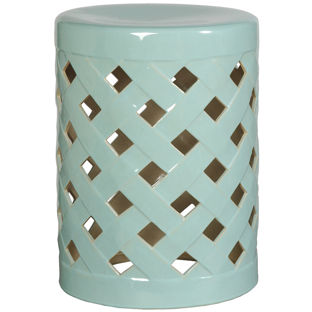 Criss Cross Garden Stool - Turquoise