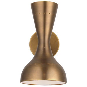 2-Bulb Hourglass Hood Wall Sconce – Antique Brass