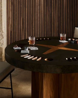 POKER TABLE-NATURAL BROWN GUANACASTE