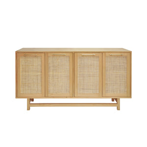 Worlds Away Macon Cabinet with Cane Door Fronts - Pine