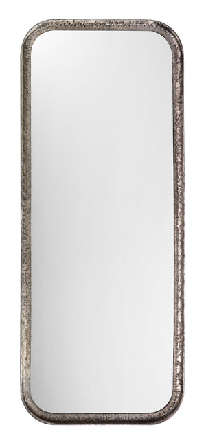 Capital Mirror in Silver Leaf Metal