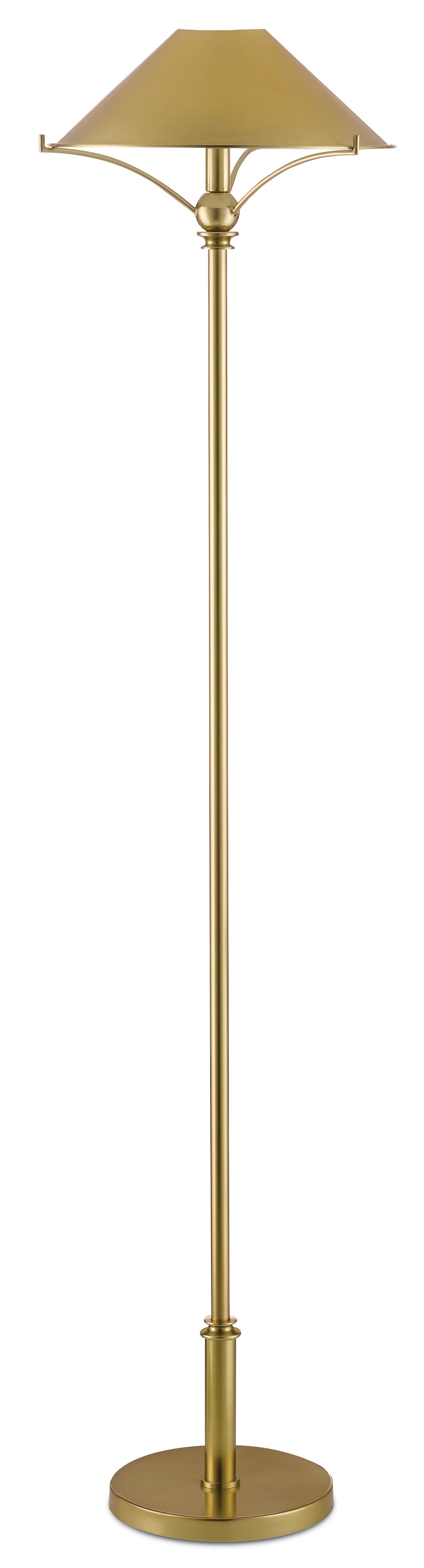Currey and Company Maarla Brass Floor Lamp