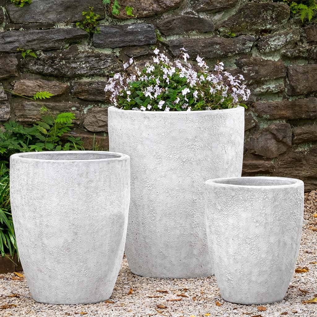 White Coral Terra Cotta Taper Planters - Set of 3