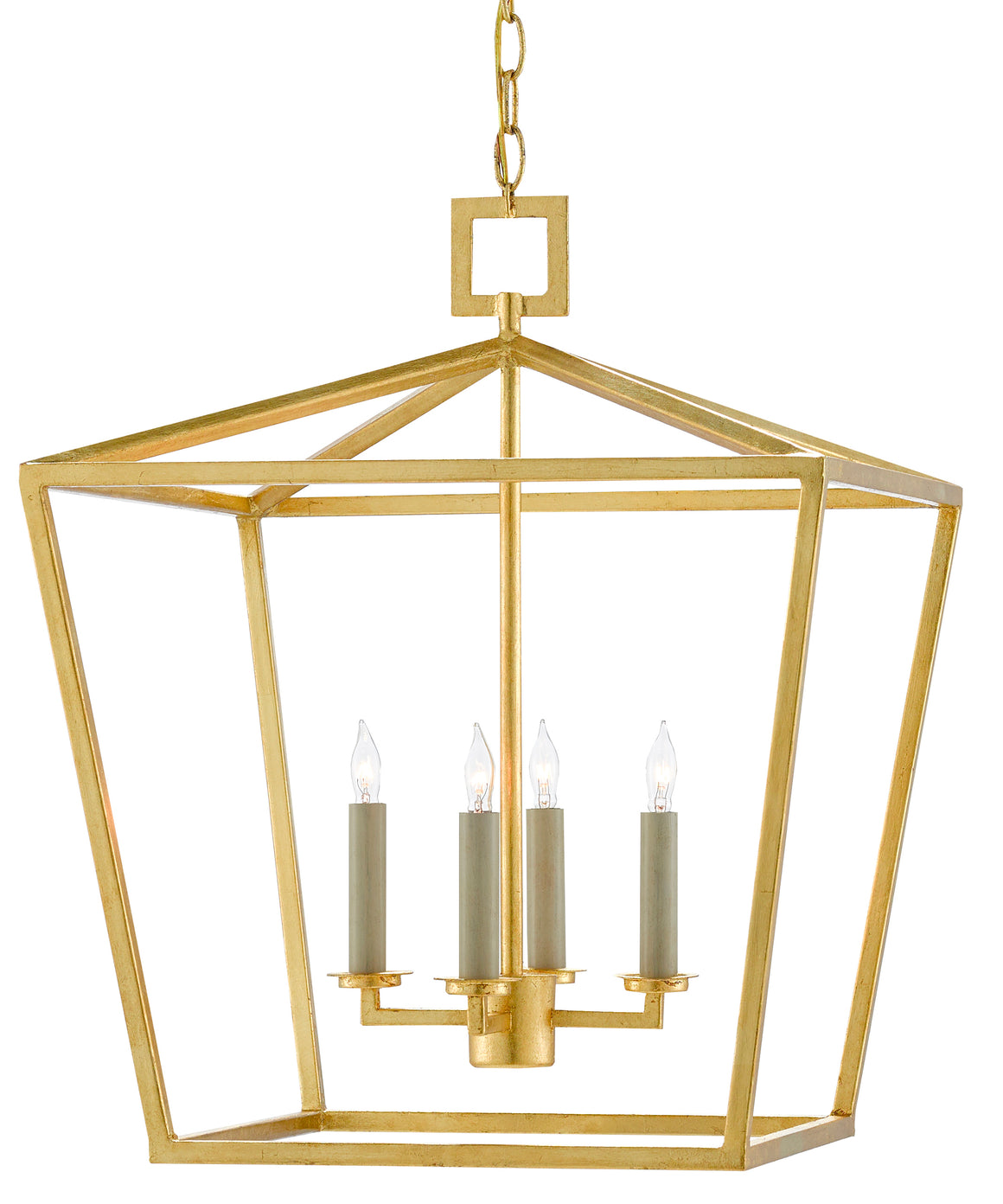 Currey and Company Denison Gold Medium Lantern