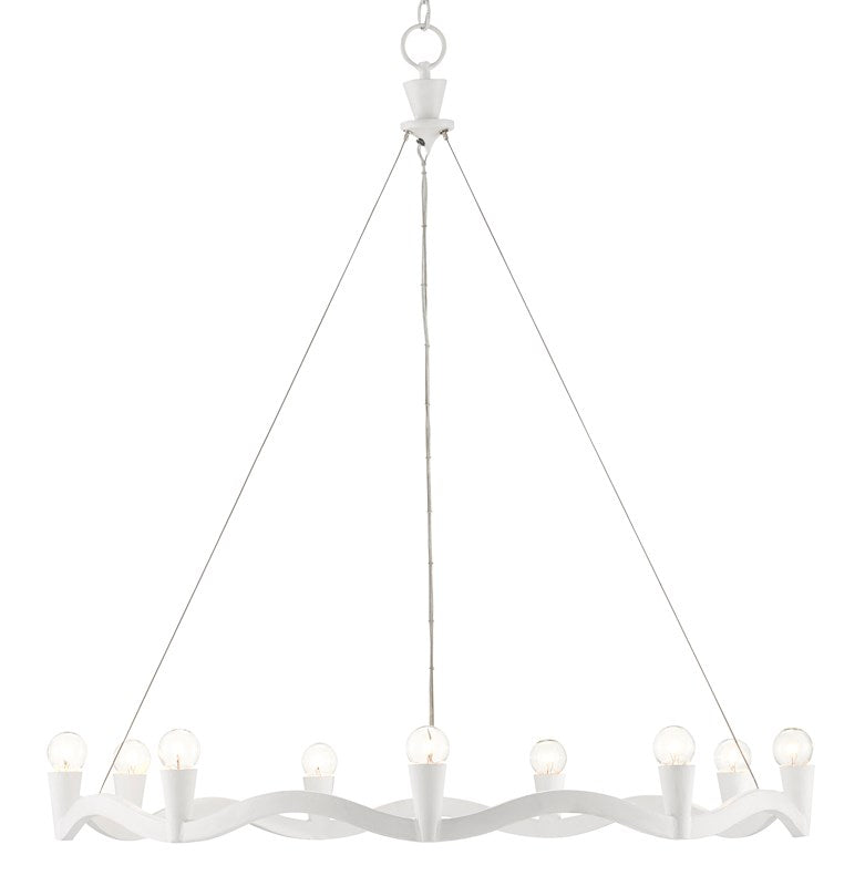 Currey and Company Serpentina White Chandelier - Gesso White