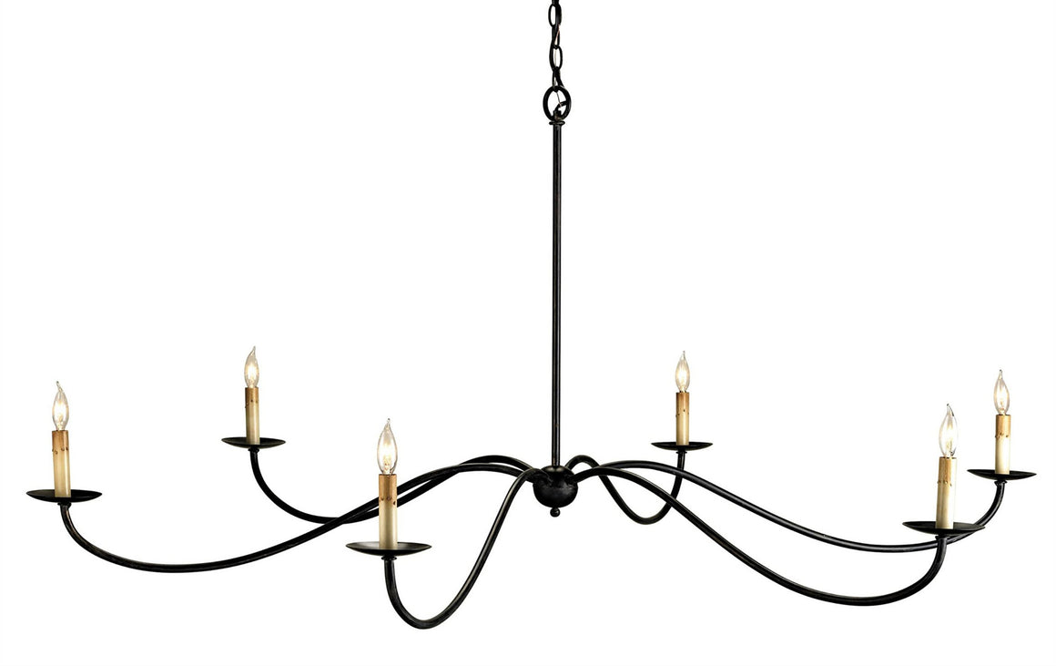 Currey and Company Saxon Black Chandelier