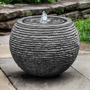 Sphere Textured Fountain - Stone Grey