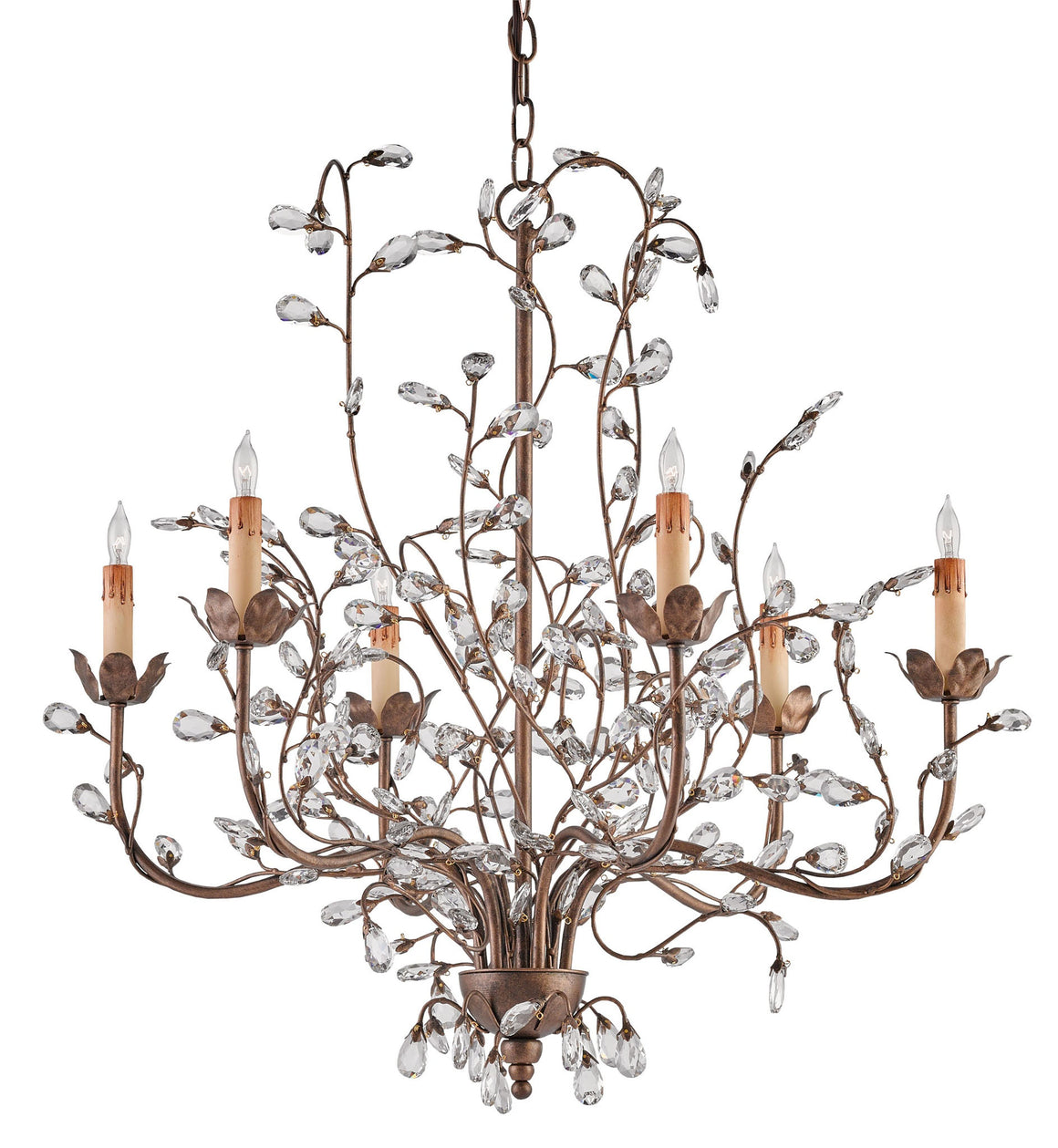 Currey and Company Crystal Bud Cupertino Medium Chandelier