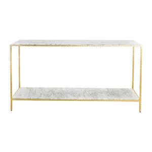 Worlds Away Agnes Hammered Textured Console - Gold Leaf