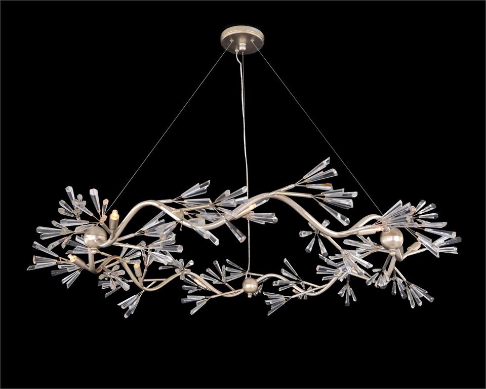Luna: Crystal Wand Branched Nine-Light Chandelier