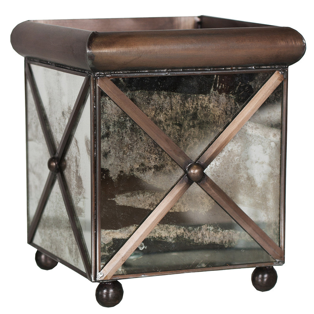Worlds Away Medium Antique Mirror Planter