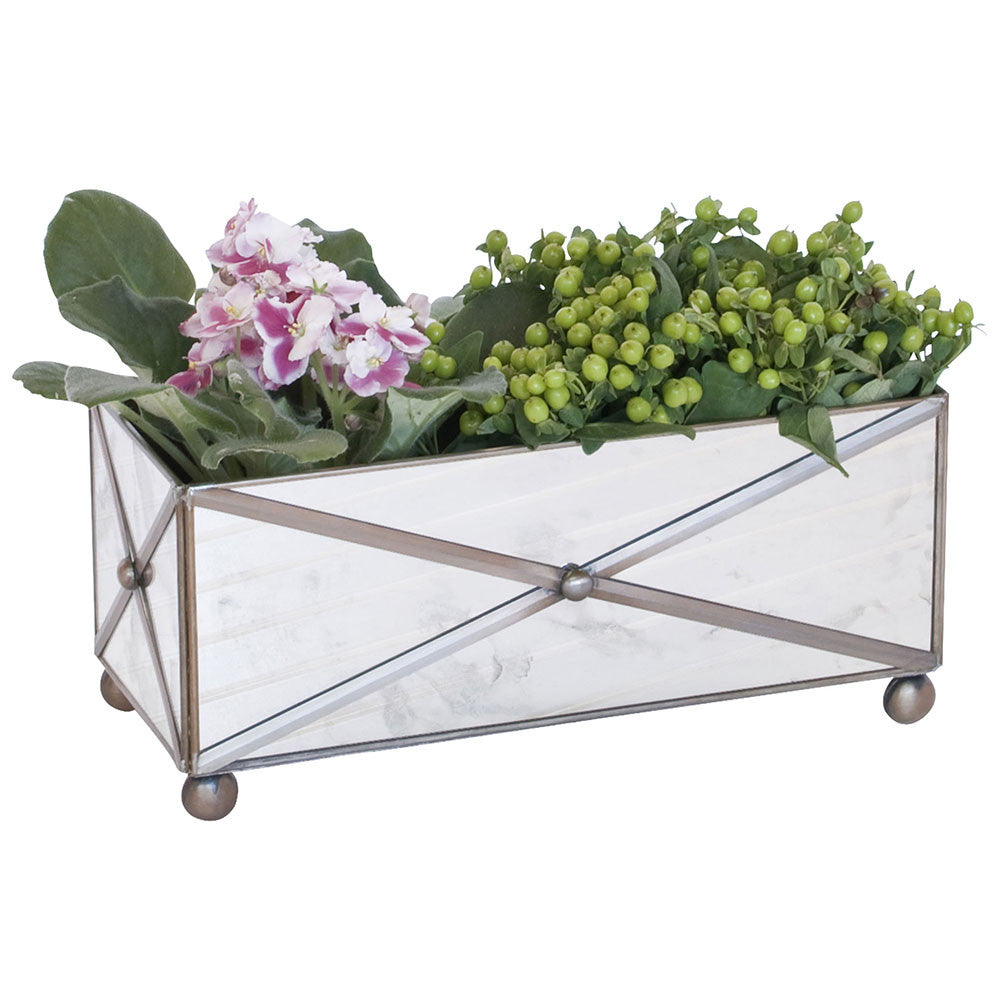 Worlds Away Rectangular Antique Mirror Planter