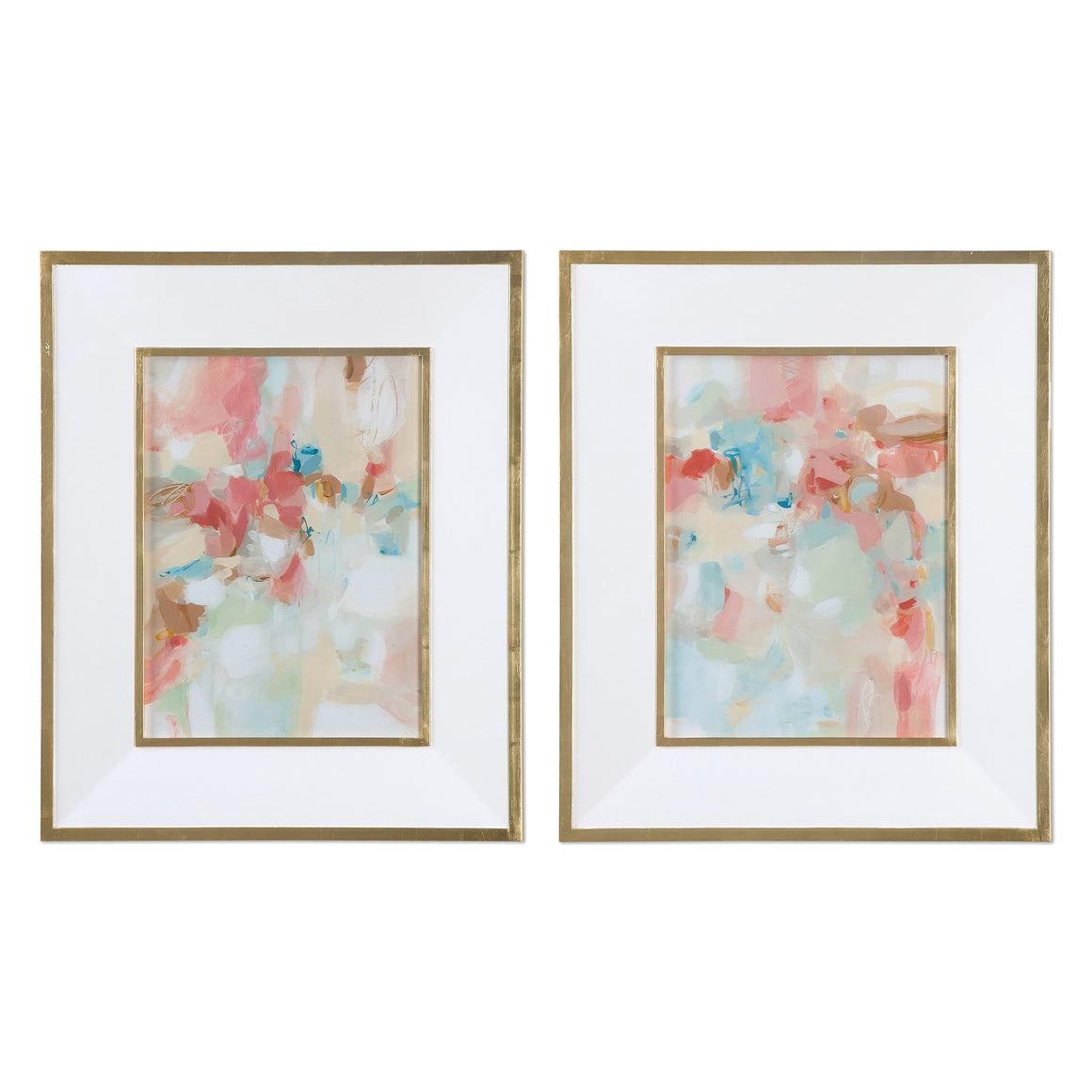 A Touch Of Blush And Rosewood Fences Art, S/2
