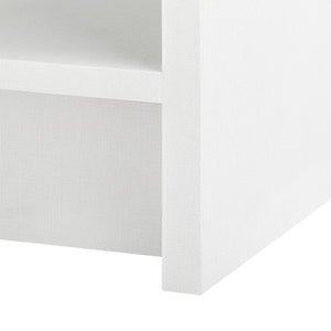 1-Drawer Side Table in White Linen | Benjamin Collection | Villa & House