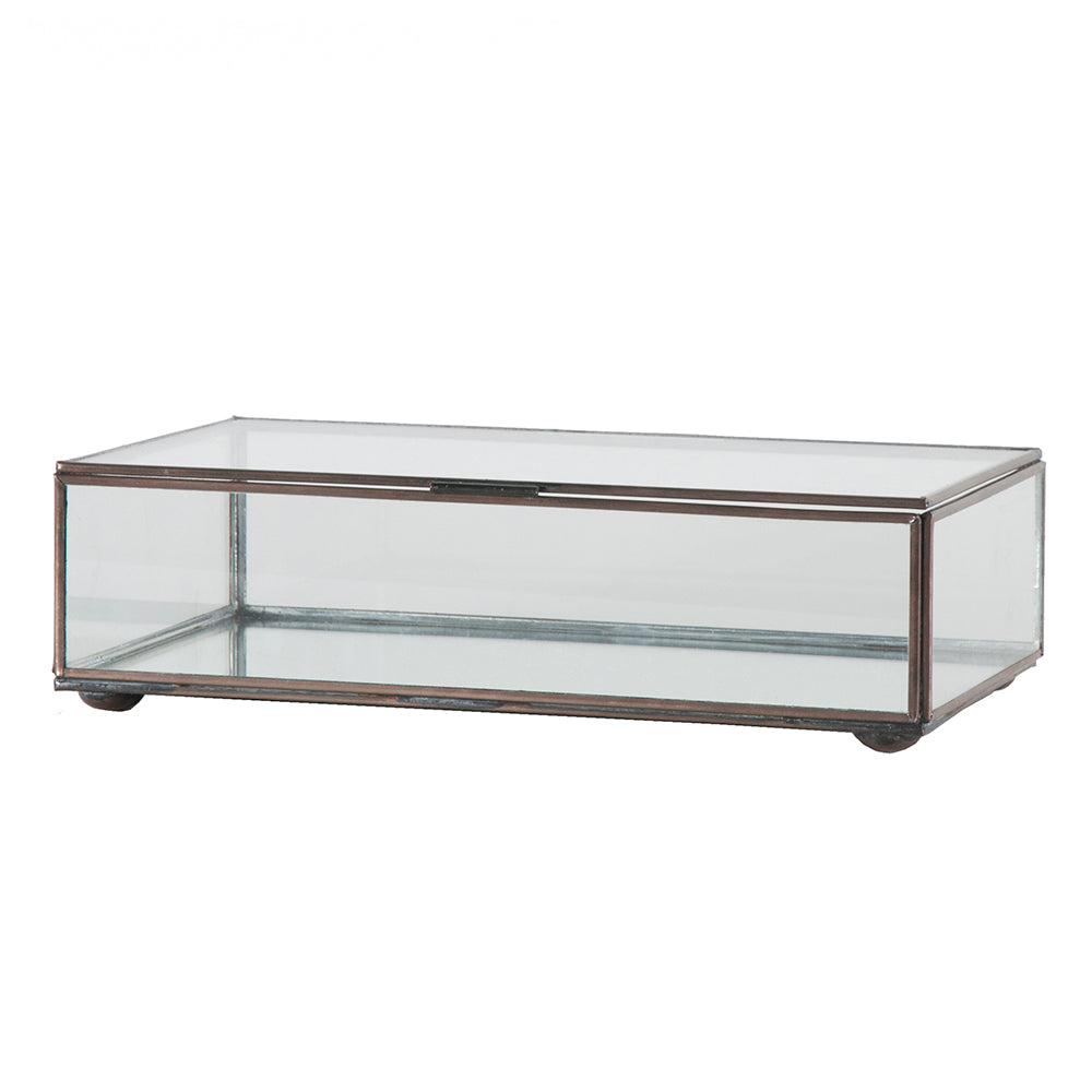 Worlds Away Clear Glass Decorative Box – Medium