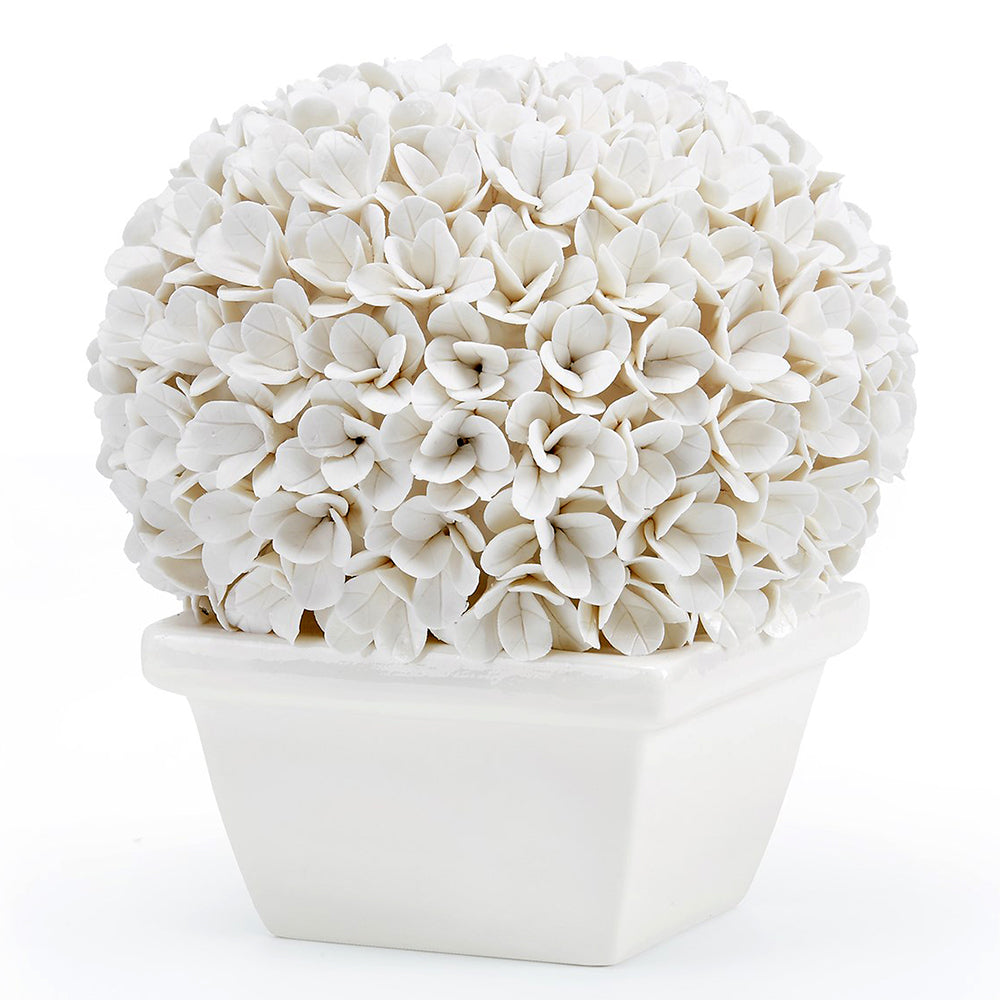 White Porcelain Boxwood Topiary | Boston Collection | Villa & House