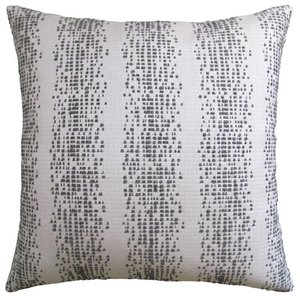 Pixellated Stripes Indoor/Outdoor Pillow – Smoke Grey