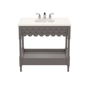 Capri Small Lacquer Vanity Charcoal (Additional Colors Available)