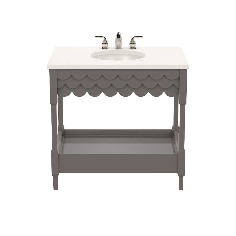 Capri Small Lacquer Vanity Charcoal (Additional Colors Available)