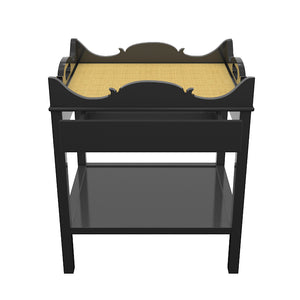 Charleston 1-Drawer Lacquer Side Table Black (Additional Colors Available)
