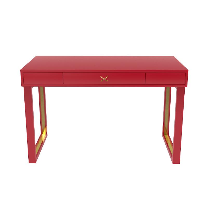 Chelsea Lacquer Desk with Metal Accents Bolero (Additional Colors Available)