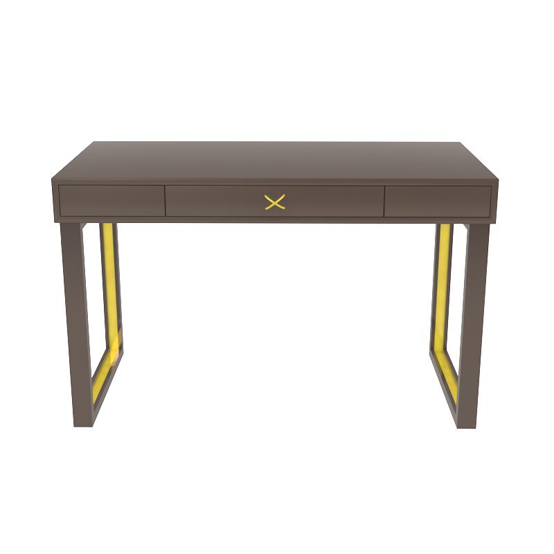 Chelsea Lacquer Desk with Metal Accents Brown (Additional Colors Available)